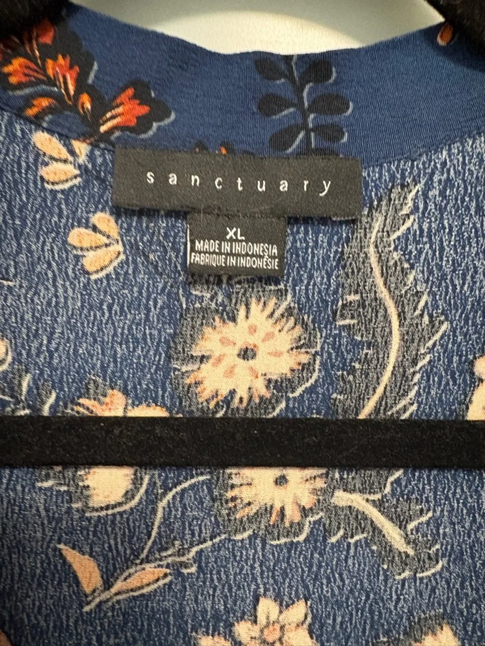 Anthropologie- Sanctuary Blue Floral V-Neck Mini Dress - Picture 4 of 10